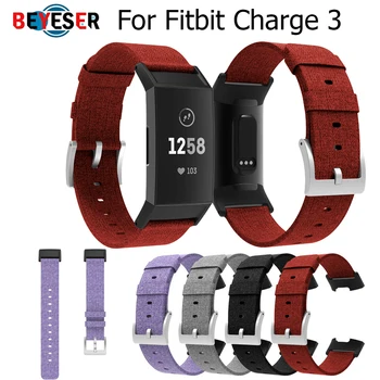 Каишка за Fitbit Charge 3 Charge 4 Гривна Взаимозаменяеми Каишка За Часовник Платно Найлон Дънкови Мъжки И Женски въжета за Умни Часовници Аксесоари