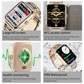 LIGE 2022 NFC Смарт Часовници За Жени Гласово Управление на Потребителския Циферблат Bluetooth Предизвикателство Часовници Фитнес Парола Умни Часовници За Мъже За IOS и Android