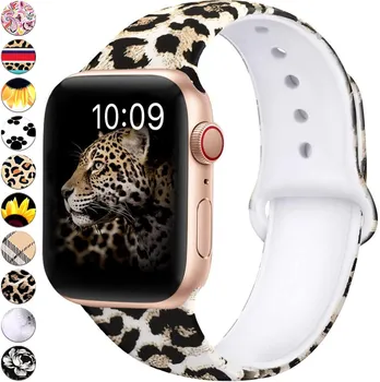 Цветен Модел Каишка за часовник Каишка За Apple Watch Band 7 41 мм 45 мм Силикон Каишка За iWatch 6 5 4 3 2 1 SE 38 мм 42 мм 40 ММ 44 мм