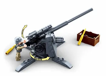 115 БР. WW2 Военно Оръжие 88 мм Зенитна ПРОТИВОТАНКОВО Оръдие Creative Модел Строителни Блокове Комплекти Фигурки Забавни Играчки за Деца
