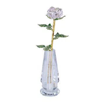 Романтична Crystal Рози Цвете Кристал направи си САМ Цветя на плавателни съдове за Майките в 