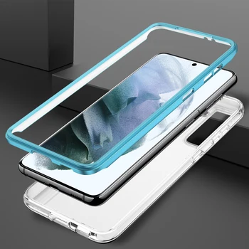 Твърд Калъф За Samsung S20 S21 Plus Ultra Note 20 Ultra 2 в 1 с Мрамор в Модерен Цвят устойчив на удари Калъф, Без защитен екран