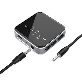 Bluetooth-5.2 Предавател Приемник Безжичен Адаптер Микрофона и 3.5 мм AUX aptX LL Аудио Адаптер за Автомобил tv Модул Bluetooth