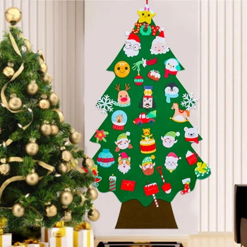 Направи си САМ Фетровая Коледна Елха Весела Коледна Украса За Дома 2022 Коледна Украса на Дърво Навидад Коледен Подарък за Нова Година 2023