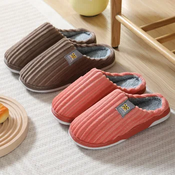 Есенно-зимни памучни чехли за жени за домашни домашни чехли на дебела подметка за домашна употреба