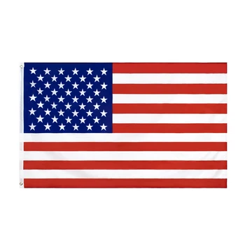 FLAGJM 90x150 см САЩ Високо Качество Двустранен Полиестер С Принтом Американски Люверсы Флаг на САЩ