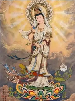 Пълна Диамантена Бродерия Статуя на Буда Гуаньинь Снимка на Домашен Стенен Декор 5D САМ Диамантена Живопис Будизъм Религия, Определени За Кръстат Бод