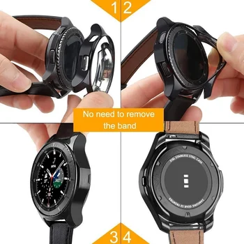 Калъфи за Samsung Galaxy Watch 4 44 мм 40 мм/4 Classic 46 мм 42 мм TPU Позлатени Броня за Носене на Цял Екран Калъф Аксесоари