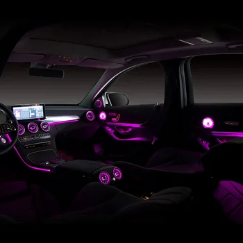 3/12/64 Цвят на Колата Led Дюзи Атмосфера Лампи Ленти За Mercedes-Benz C/GLC клас W205 X253 MB отдушник Неоновите Разсеяна Светлина