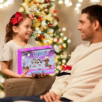 Весела Коледа Адвент Календар за Обратно Броене До Коледа, 24 Дни, Изненади Коледни Подаръци Кутия за Детска Кукла Навидад Детски Подаръци