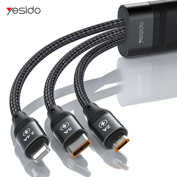 Yesido 3 в 1 C USB Кабел за iPhone 13 12 Pro 11 XR Зарядно Устройство Кабел 66 W Micro USB Кабел Lightning За iPhone, iPad Huawei QC 3,0