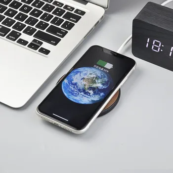 Дървена Безжично Зарядно За iPhone 14 13 12 11 Pro Max За Samsung S21 S22 Note 20 10 Преносими Бързи Безжични Зарядни Устройства Pad