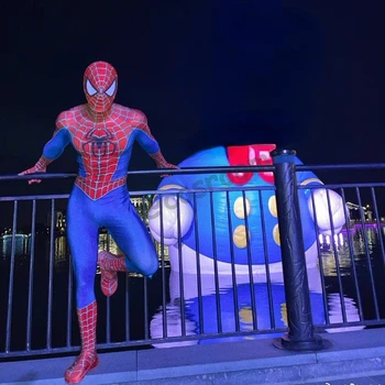 Spider-man Тоби Магуайър Костюм Червен Рэйми Cosplay Супергерой Гащеризон Костюм За Хелоуин Карнавальная Парти Ликра за Възрастни/Деца