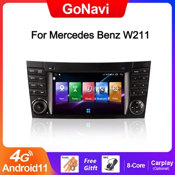 GoNavi android 11 автомагнитола авточасти за Mercedes Benz E-Class W211 W219 E200 E220 Мултимедиен Плеър Радио GPS DVD Carplay система