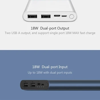 Нова външна батерия Xiaomi Mi Power Bank 3 10000 ма, преносима Зареждане, Бързо Зареждане, 10000 ма, Powerbank, Поддържа Зареждането на 18 W