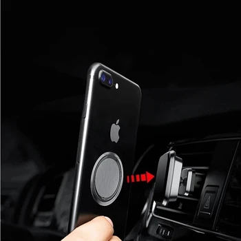 Ултра тънък метален държач за телефон подходящ за Apple iPhone Samsung универсален кола магнитен пръстен