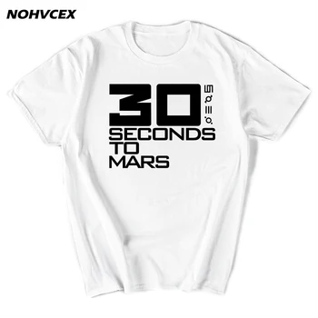 Рок-група 30STM 30 Seconds To Mars С Къс Ръкав и Кръгло Деколте, Памучен Мъжка Тениска с Принтом, Модерни Музикални Мъжки Тениски