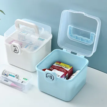 Преносим Кутия За Съхранение на Комплекти за Първа помощ Пластмасов Многофункционален Семеен Авариен Комплект Кутия за Преносим Многослоен Аптечка