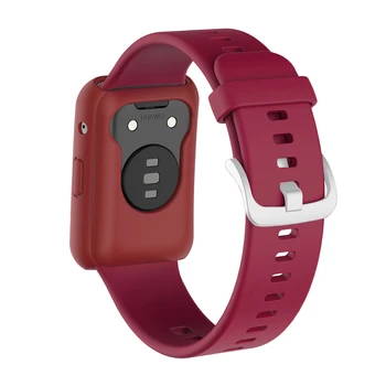 Силиконов Ремък + Калъф Huawei Watch Fit Cover Smart-Часовници Защитен Калъф във формата на Миди Подмяна на гривна Гривна за Huawei Fit