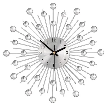 Сребърни Кристални, Метални Стенни Часовници Оригинални Старинни Метални Часовници За Декорация На Дома Стенен Часовник С Модерен Дизайн