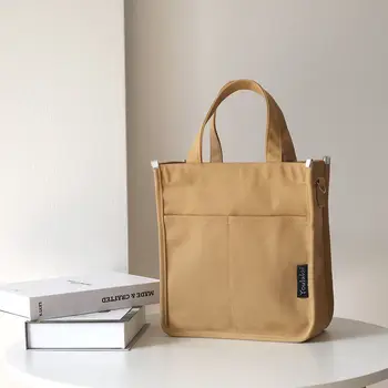 Проста Художествена Студентски Холщовая Чанта На Едно Рамо Диагонално Чанта С Голям Капацитет На Офис Чанта За Файлове Женствена Чанта