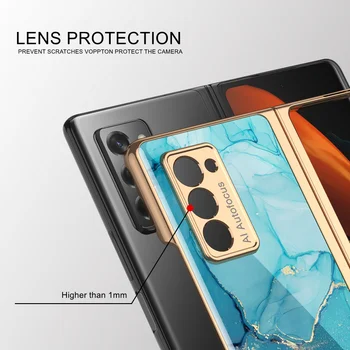 360 Пълна Защита На Предното Стъкло Калъф За Samsung Galaxy Z Fold 2 Калъф Луксозен Гальванический Закалено Стъкло Калъф
