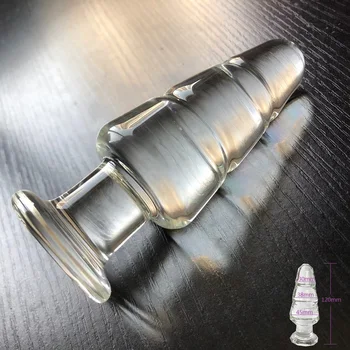 S/M/L прозрачна стъклена анален накрайник вибратор удължител ануса удължител анални тапи много големи анални тапи секс играчки за жени