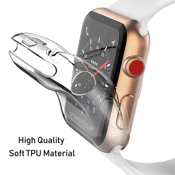 Защитно фолио за дисплея на Apple Watch case 45 мм 41 мм 44 мм 40 мм Пълен броня от TPU 42 мм 38 мм аксесоари iwatch series 8 7 SE 6 5 3