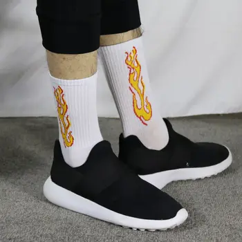 1 Чифт Хип-хоп Мъжки Дълги Чорапи Tide Марка Улични Забавни Дамски Чорапи за Скейтборд Harajuku Happy От чист Памук, Европейски Унисекс Чорапи