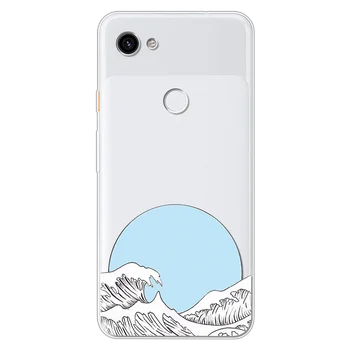 Прозрачен Вълнообразни Праскова Калъф за телефон Google Pixel 6 Pro, Мек калъф от TPU за Google Pixel 3 4 5 3a XL 4a 5a 5G, Сладки Плодови Седалките