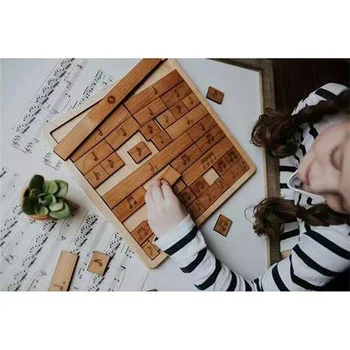 Дървени Пъзели Музикални Ноти Детска Образователна Играчка За Почивка Забавни Играчки Детски Образователни Дървени Играчки Къща Резба Арт Занаяти De