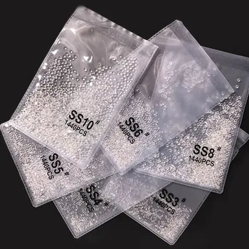 Плоски Кристали за Нокти Кристали за Нокти 3D Декорации за Нокти SS3-SS30 САМ Стъклени Скъпоценни Камъни