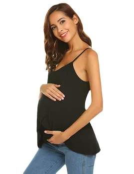 Дамски Блузи За Бременни, Лятна Жилетка За Бременни, Блузи За Кърмене, Тениска За Бременни Без Ръкави За Кърмене, Модни Дрехи За Бременни