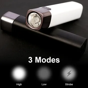XPE Силна Светлина Мини Фенерче USB Акумулаторна батерия за Преносим Банка Хранене Факел Вградена Батерия 800 mah Водоустойчив Малко Фенерче