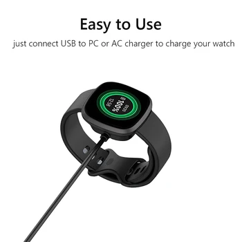1 / 2 елемента Кабел за зареждане Подмяна на 50/100 см Кабел за зареждане Поставка за Аксесоари за Часовници USB Кабел за зареждане Поставка за Fitbit Sense 2/1