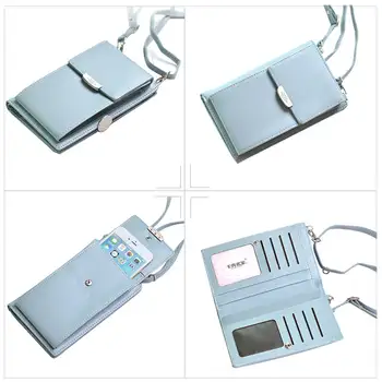Tinkin Изкуствена Кожа Многофункционална Дамска Чанта За През Рамото На Fashon Карамел Цвят Чанта За Мобилен Телефон