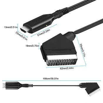 D771 Scart КЪМ HDMI-съвместим Конвертор на Аудио и Видео Адаптер За HDTV STB VHS на DVD 1 М Кабел Преобразуване