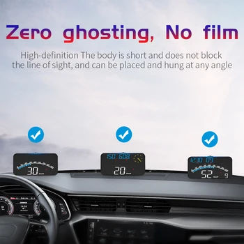WYOBD G10 GPS HUD Авто Мултифункционален дисплей за сигурност Прилича на авточасти Аларма на скоростта Централен дисплей Подходящ за всички автомобили