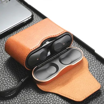 Прахоустойчив, Кожен Защитен Калъф за Носене Чанта за Съхранение на Sony WF-1000XM3 Калъф с Брелком