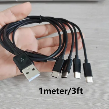 4 в 1 usb-4 type c кабел 1 м 3 метра за Xiaomi Redmi Note 7 Тел за бързо зареждане Type-C Кабел за Зарядно устройство за мобилен телефон Samsung Hua