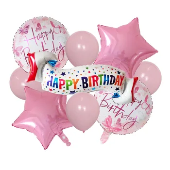 Розов Син Черен Честит Рожден Ден Банер Балони Гелиевая Фолио Балон За Малки Момчета На Децата На Възрастни 18 30 Рожден Ден Украса