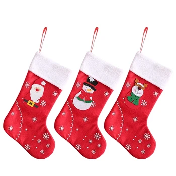 Коледен Отглеждане на Коледни Подаръчни Пакети за Декорация на Камината Чорапи Чанта Бонбони за Децата Коледно Дърво Декор Новогодишния Интериор