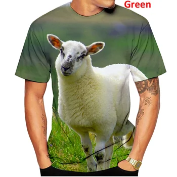 Лятното Ново Записване, Популярна Новост, тениска с изображение на Животни, и Овце, Мъжки и Дамски тениски с 3D принтом, Риза в стил Харадзюку