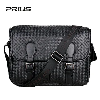 Модерна луксозна чанта през рамо, тканая флип-чанта, дизайнерска кожена чанта през рамо, тканая мъжки чанти