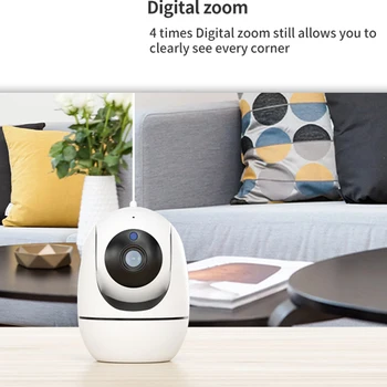 Sasha 2-Мегапикселова Камера за Сигурност 1080p С Авто-PTZ Проследяване на Двупосочна Аудио Безжична Многовидовая WiFi Smart Life Алекса Google ВИДЕОНАБЛЮДЕНИЕ IP Камера