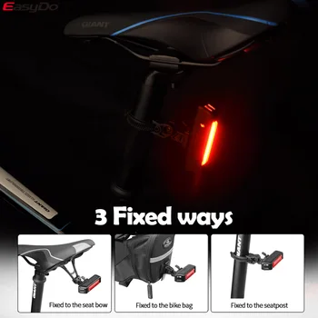 EasyDo Колоездене Велосипеден Фенер USB Зареждане Отзад Задна Светлина 16 Led лента с 3 Фиксирани Начини Преглед на 180 градуса и Аксесоари За Велосипеди