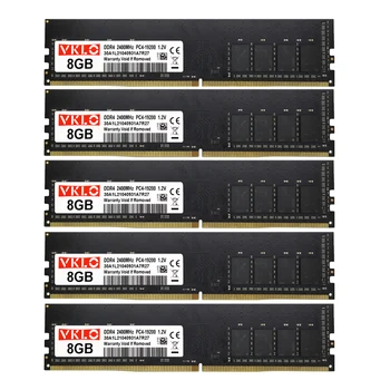 VKLO комплект от 5 теми DDR4 4 GB 8 GB оперативна памет 2400 Mhz 288PIN DIMM памет Настолна PC4-19200 без ECC, без буфериране на 16 БАНКИ, съвместими с AMD