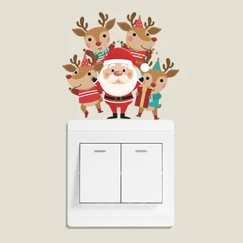 20 Вида Стилове Коледна Серия от Етикети с Ключове Отклеиваются и се придържат Коледна Елха Дядо Коледа Лосове 2023 Весел Коледен Елемент на Стикери За Стена