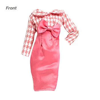NK 1 Комплект, Модерно розова рокля за кукла 1/6, Облекло, Тънка пола с папийонка, вечерни, Модерни Дрехи за Барби Кукли, Аксесоари, Играчки