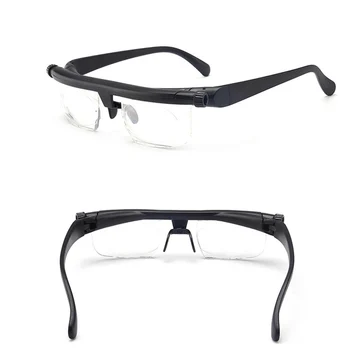 Творчески Очила за четене далечния и близкия двойно предназначение с регулируемо фокусно разстояние, очила за четене с резитба -пресбиопия 6Г + 3D степен